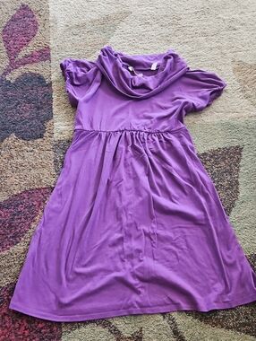 No Boundaries Women's Purple Cowl Neck Casual Dress